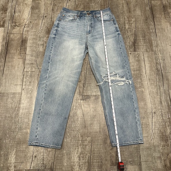 Ofluck Mom Jeans Womens 8 High Rise Distressed Light Blue - Picture 6 of 13